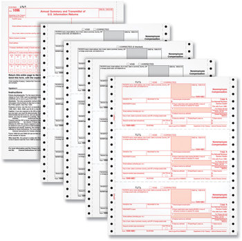 TOPS™ 4-Part 1099-NEC Continuous Tax Forms Fiscal Year: 2023, Four-Part Carbonless, 8.5 x 5.5, 2 Forms/Sheet, 24 Total