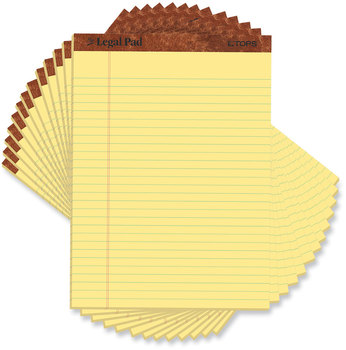 TOPS™ "The Legal Pad" Ruled Perforated Pads Wide/Legal Rule, 50 Canary-Yellow 8.5 x 11.75 Sheets, Dozen