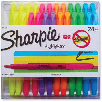Sharpie® Pocket Style Highlighters Assorted Ink Colors, Chisel Tip, Barrel 24/Pack