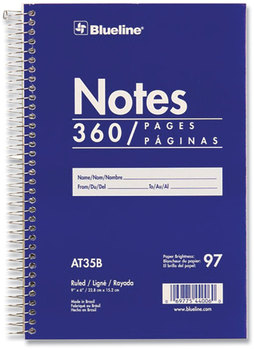 Blueline® Steno Notes Notebook Gregg Rule, Blue/White Cover, (180) 9 x 6 Sheets