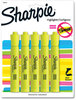 A Picture of product SAN-1809200 Sharpie® Tank Style Highlighters Fluorescent Yellow Ink, Chisel Tip, Barrel, 5/Pack
