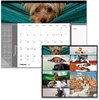 A Picture of product RED-C194116 Blueline® Pets Collection Monthly Desk Pad Puppies Photography, 22 x 17, Black Binding, Clear Corners, 12-Month (Jan to Dec): 2024