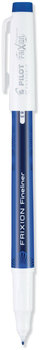Pilot® FriXion Fineliner Erasable Marker Pen Porous Point Stick, Fine 0.6 mm, Blue Ink, Blue/White Barrel, Dozen