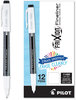 A Picture of product PIL-11485 Pilot® FriXion Fineliner Erasable Marker Pen Porous Point Stick, Fine 0.6 mm, Black Ink, Black/White Barrel, Dozen