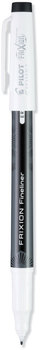Pilot® FriXion Fineliner Erasable Marker Pen Porous Point Stick, Fine 0.6 mm, Black Ink, Black/White Barrel, Dozen