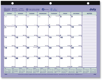 Brownline® Academic 13-Month Desk Pad Calendar 11 x 8.5, Black Binding, (July to July): 2023 2024