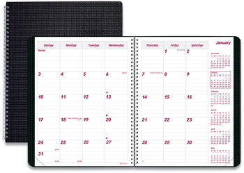 Brownline® DuraFlex 14-Month Planner 8.88 x 7.13, Black Cover, (Dec to Jan): 2023 2025