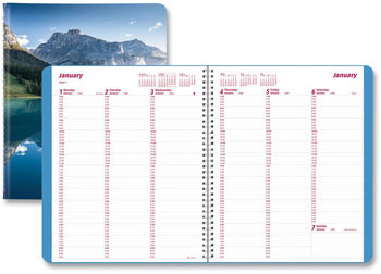 Brownline® Mountains Weekly Appointment Book Photography, 11 x 8.5, Blue/Green Cover, 12-Month (Jan to Dec): 2024