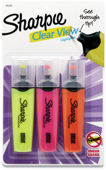 Sharpie® Clearview Tank-Style Highlighter Assorted Ink Colors, Chisel Tip, Barrel 3/Pack