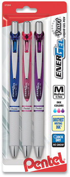 Pentel® EnerGel® Pearl Retractable Liquid Gel Pen Medium 0.7 mm, Assorted Ink and Barrel, 3/Pack