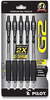 A Picture of product PIL-G23C5BLK Pilot® G2® Premium Retractable Gel Ink Pen Extra-Fine 0.38 mm, Black Clear/Black Barrel, 5/Pack