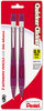 A Picture of product PEN-PD349BP2K6 Pentel® Quicker Clicker™ Mechanical Pencil 0.9 mm, HB (#2), Black Lead, Burgundy Barrel, 2/Pack