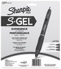 A Picture of product SAN-2096153 Sharpie® S-Gel™ High-Performance Pen Gel Retractable, Medium 0.7 mm, Assorted Ink Colors, Black Barrel, Dozen