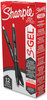 A Picture of product SAN-2096158 Sharpie® S-Gel™ High-Performance Pen Gel Retractable, Medium 0.7 mm, Red Ink, Black Barrel, Dozen