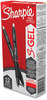 A Picture of product SAN-2096158 Sharpie® S-Gel™ High-Performance Pen Gel Retractable, Medium 0.7 mm, Red Ink, Black Barrel, Dozen