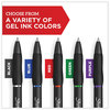 A Picture of product SAN-2096174 Sharpie® S-Gel™ High-Performance Pen Gel Retractable, Medium 0.7 mm, Assorted Ink Colors, Black Barrel, 4/Pack