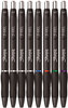 A Picture of product SAN-2126231 Sharpie® S-Gel™ High-Performance Pen Gel Retractable, Medium 0.7 mm, Five Assorted Ink Colors, Black Barrel, 8/Pack