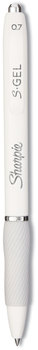 Sharpie® S-Gel™ Fashion Barrel Pen Gel Retractable, Medium 0.7 mm, Black Ink, Pearl White Dozen