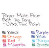 A Picture of product PAP-1927694 Paper Mate® Ultra Fine Flair® Felt Tip Marker Pen Porous Point Stick, Extra-Fine 0.4 mm, Assorted Ink and Barrel Colors, 8/Pack