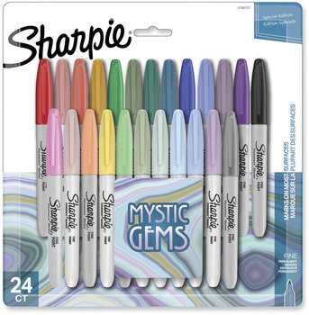 Sharpie Mystic Gems Markers Fine Bullet Tip, Assorted, 24/Pack