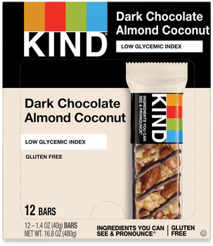 KIND Fruit and Nut Bars Dark Chocolate Almond Coconut, 1.4 oz Bar, 12/Box