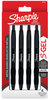 A Picture of product SAN-2153578 Sharpie® S-Gel™ Premium Metal Barrel Pen Gel Retractable, Medium 0.7 mm, Black Ink, 4/Pack