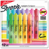 A Picture of product SAN-2157492 Sharpie® Tank Style Highlighters Assorted Ink Colors, Chisel Tip, Barrel 12/Pack