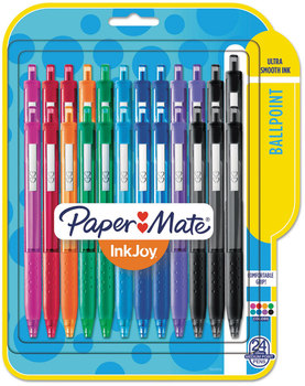 Paper Mate® InkJoy™ 300 RT Retractable Ballpoint Pen Medium 1 mm, Assorted Ink and Barrel Colors, 24/Pack