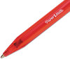 A Picture of product PAP-1951252 Paper Mate® InkJoy™ 100 RT Retractable Ballpoint Pen Medium 1 mm, Red Ink, Translucent Barrel, Dozen