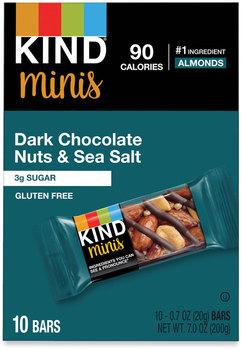 KIND Minis Dark Chocolate Nuts/Sea Salt, 0.7 oz, 10/Pack