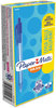 A Picture of product PAP-1951253 Paper Mate® InkJoy™ 100 RT Retractable Ballpoint Pen Medium 1 mm, Blue Ink, Translucent Barrel, Dozen