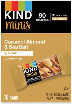 KIND Minis Caramel Almond Nuts/Sea Salt, 0.7 oz, 10/Pack