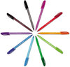 A Picture of product PAP-1951256 Paper Mate® InkJoy™ 100 Ballpoint Stick Pen Medium 1 mm, Blue Ink, Translucent Barrel, Dozen