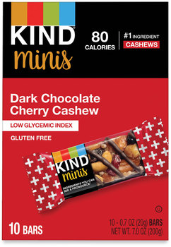 KIND Minis Dark Chocolate Cherry Cashew, 0.7 oz, 10/Pack