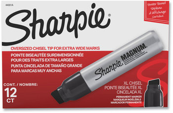 Sharpie® Magnum Permanent Marker 44001 Broad Chisel Tip, Black, Dozen