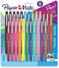 A Picture of product PAP-1978998 Paper Mate® Point Guard® Flair® Felt Tip Pen Porous Stick, Medium 0.7 mm, Assorted Tropical Vacation Ink and Barrel Colors, 24/Pack
