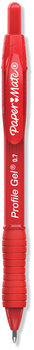 Paper Mate® Profile™ Retractable Gel Pen Medium 0.7 mm, Red Ink, Translucent Barrel, Dozen