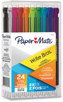 Paper Mate® Write Bros® Mechanical Pencil 0.7 mm, HB (#2), Black Lead, Assorted Barrel Colors, 24/Pack