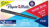 A Picture of product PAP-2124515 Paper Mate® Write Bros.® Ballpoint Pen Stick, Fine 0.8 mm, Black Ink, Barrel, Dozen