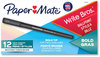 A Picture of product PAP-2124520 Paper Mate® Write Bros.® Ballpoint Pen Stick, Bold 1.2 mm, Black Ink, Barrel, Dozen