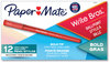 A Picture of product PAP-2124521 Paper Mate® Write Bros.® Ballpoint Pen Stick, Bold 1.2 mm, Red Ink, Barrel, Dozen