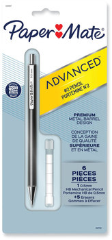 Paper Mate® Advanced Mechanical Pencils 0.5 mm, HB (#2), Black Lead, Gun Metal Gray Barrel