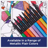 A Picture of product PAP-2134319 Paper Mate® Flair Metallic Porous Point Pen Stick, Medium 0.7 mm, Assorted Ink and Barrel Colors, 8/Pack