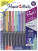 A Picture of product PAP-2134319 Paper Mate® Flair Metallic Porous Point Pen Stick, Medium 0.7 mm, Assorted Ink and Barrel Colors, 8/Pack