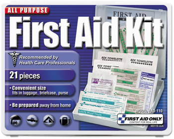 First Aid Only™ All-Purpose Kit 21 Pieces, 4.75 x 3, Plastic Case