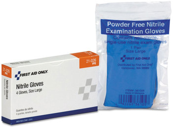 First Aid Only™ ANSI Compliant Kit Refill for 16 Unit Exam Gloves, 4/Box