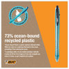 A Picture of product BIC-BPRR11BK BIC® ReVolution Ocean Bound Ballpoint Pen, Retractable, Medium 1 mm, Black Ink, Translucent Blue Barrel, Dozen