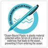A Picture of product BIC-BPRR11BK BIC® ReVolution Ocean Bound Ballpoint Pen, Retractable, Medium 1 mm, Black Ink, Translucent Blue Barrel, Dozen