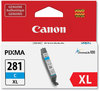 A Picture of product CNM-2038C001 Canon® CLI-281 XL Ink 2038C001 (CLI-281) ChromaLife100 Blue
