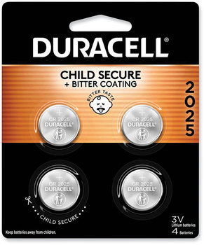 Duracell® Lithium Coin Batteries With Bitterant 2025, 4/Pack